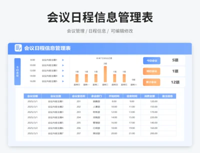 会议日程信息管理表