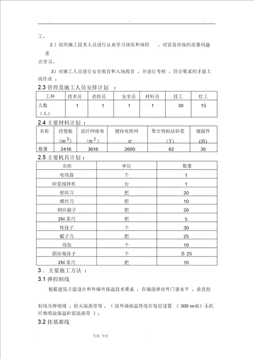 外墙保温工程施工设计方案(016)