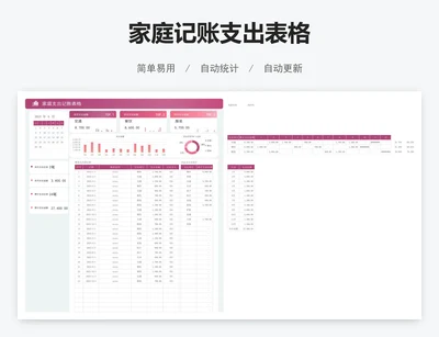 家庭记账支出表格