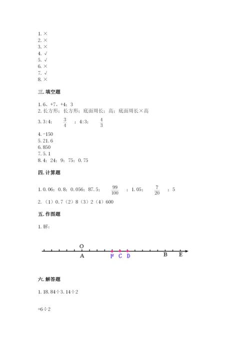 冀教版小学六年级下册数学期末检测试题（考点梳理）.docx