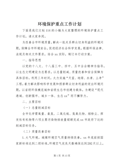 环境保护重点工作计划.docx