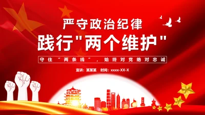 党政严守政治纪律践行两个维护PPT课件