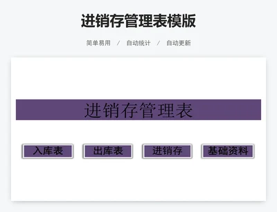 进销存管理表模版