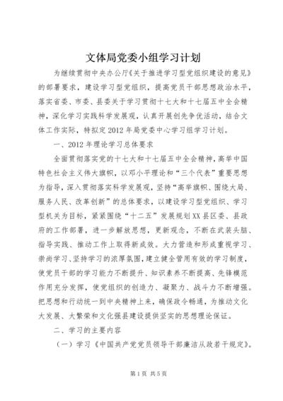 文体局党委小组学习计划.docx