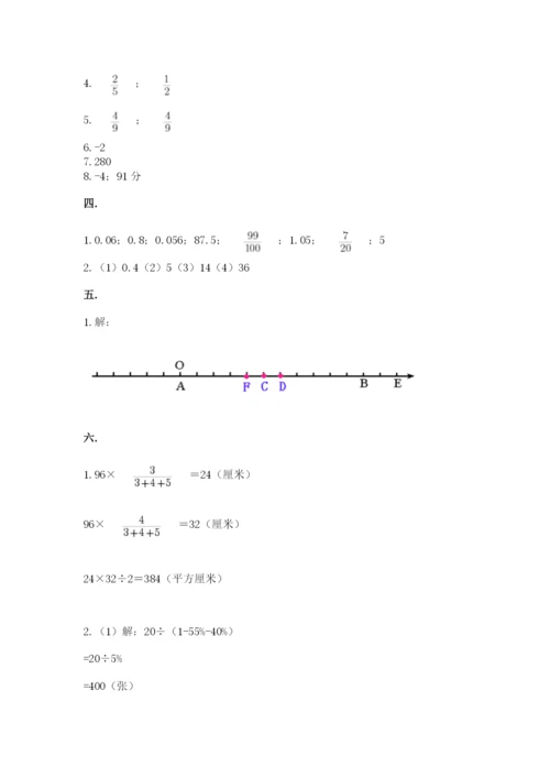 人教版六年级数学下学期期末测试题及答案（典优）.docx