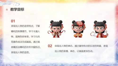 哪吒创意美术课通用PPT模板