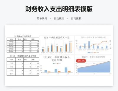 财务收入支出明细表模版