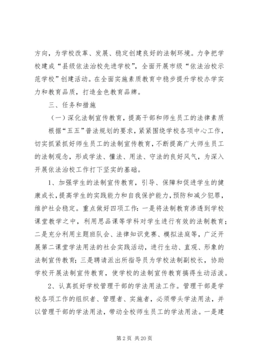 张庄镇中学依法治校工作规划.docx