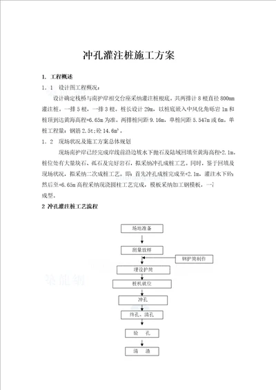 某大桥冲孔灌注桩施工方案