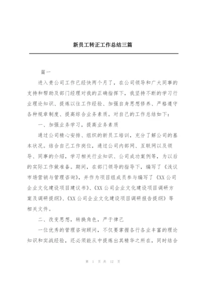 新员工转正工作总结三篇.docx