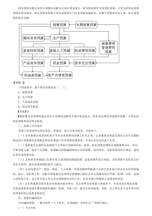 管理会计全面预算管理概述