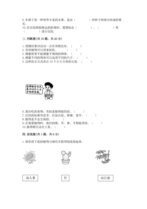 教科版一年级上册科学期末测试卷及答案参考.docx