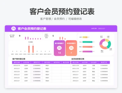 客户会员预约登记表