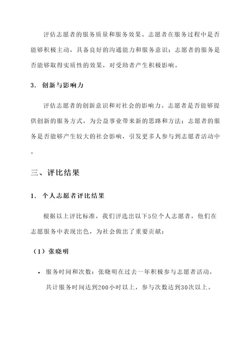 志愿者评比事迹材料