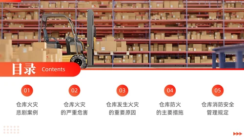 橙红色商务风仓库消防安全培训PPT全国消防日