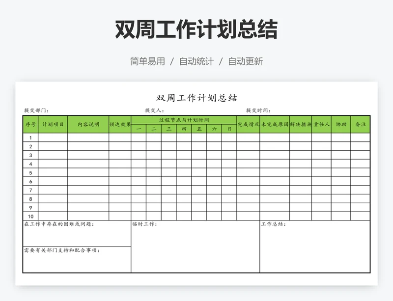 双周工作计划总结