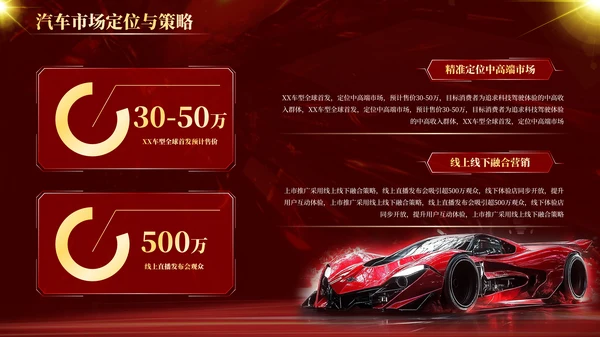 红色科技感新能源汽车新品发布会PPT模板