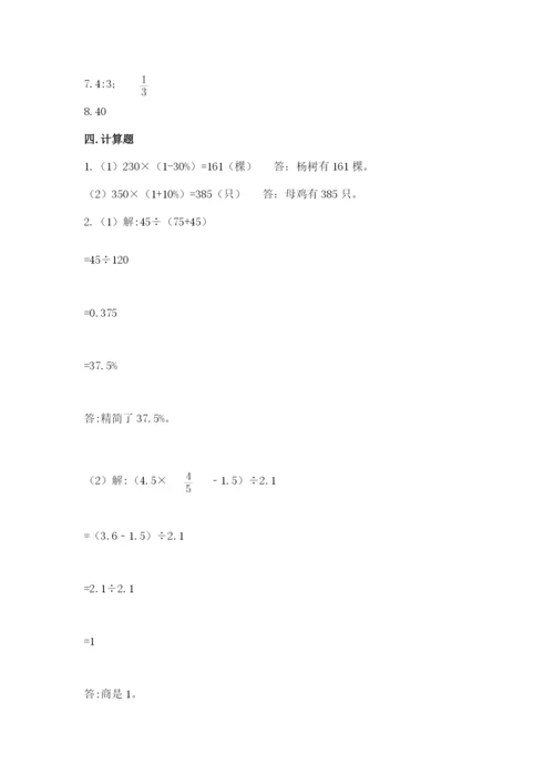 北京版六年级下册数学期末测试卷（网校专用）.docx