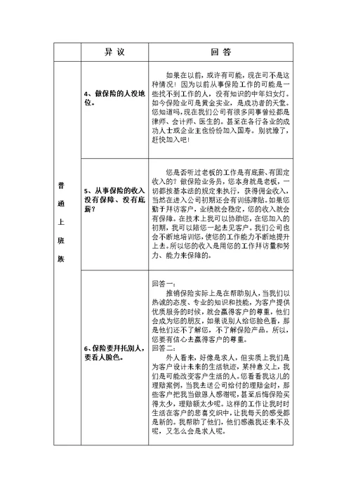 保险公司增员话术汇编