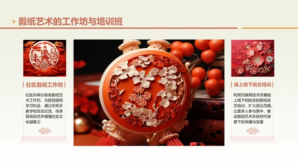 绿色中国风非遗剪纸艺术PPT模板