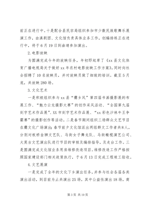 文广新局20XX年上半年工作总结及下半年工作计划.docx