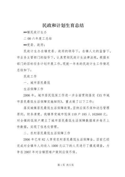 民政和计划生育总结 (3).docx