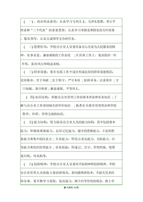 学校办公室管理制度规章制度
