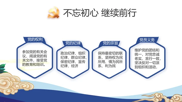 蓝色党建党支部工作总结汇报计划PPT