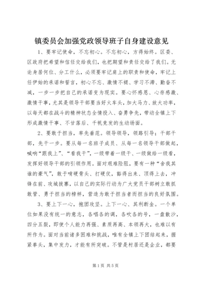 镇委员会加强党政领导班子自身建设意见.docx