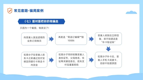 蓝色简约插画风高校防电信诈骗主题班会PPT世界电信日