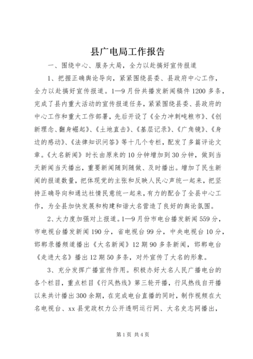 县广电局工作报告.docx