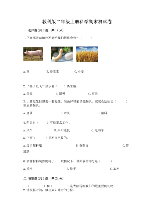 教科版二年级上册科学期末测试卷精品【典型题】.docx