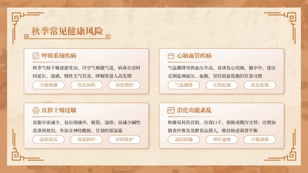 棕色中国风秋季养生讲座PPT模板