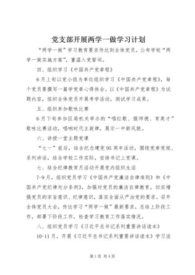 党支部开展两学一做学习计划.docx