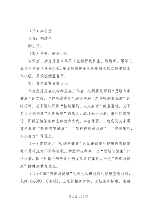 创建无烟医院实施方案.docx