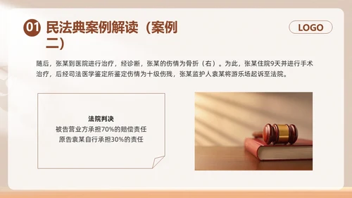 棕色简约民法典如何保护个人权益PPT模板宣传PPT动态PPT案例分析