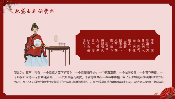 《红楼梦》林黛玉人物特点介绍通用PPT模板