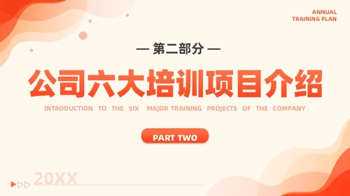 橙色简约风商务年度培训计划总结方案PPT