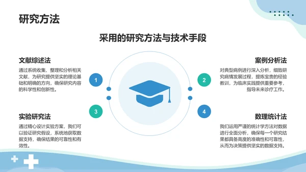 蓝色简约风医学研究生开题答辩PPT模板