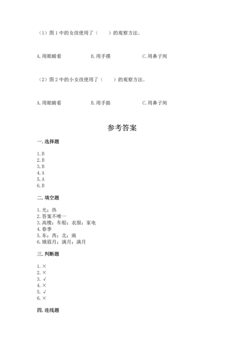 教科版二年级上册科学期末测试卷含答案（新）.docx
