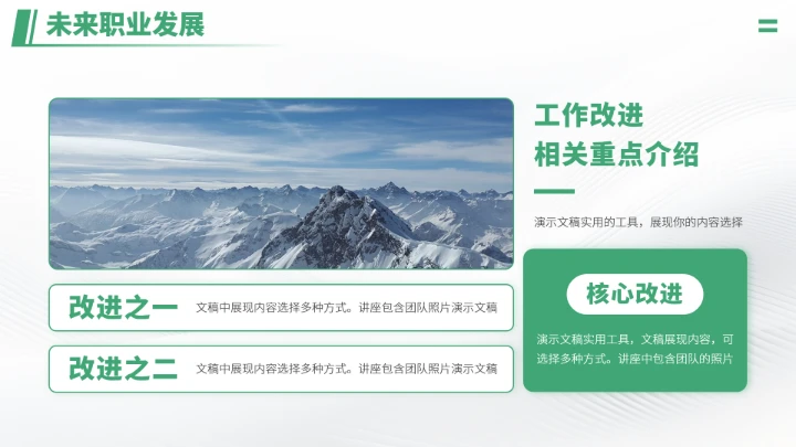 绿色高端大学生职业生涯工作规划PPT模板