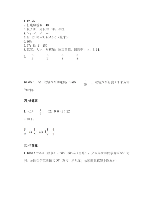 2022人教版六年级上册数学期末测试卷1套.docx