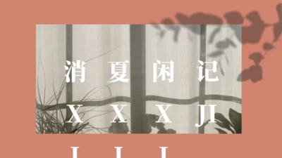 消夏闲记怀念怀旧莫兰迪风通用PPT模板