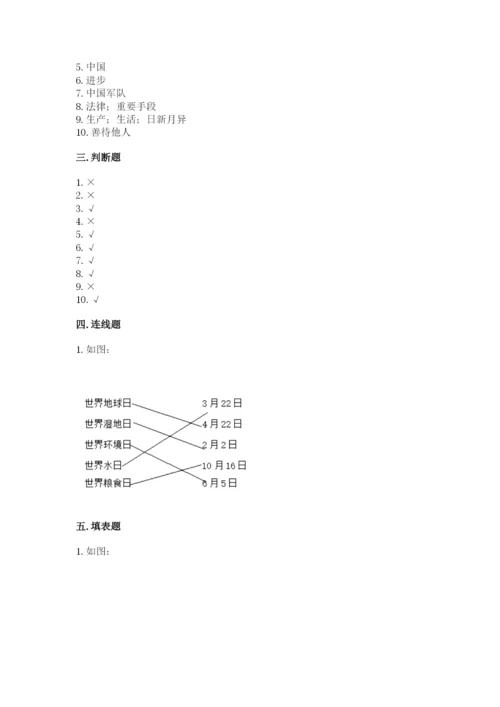 部编版六年级下册道德与法治期末测试卷【综合题】.docx