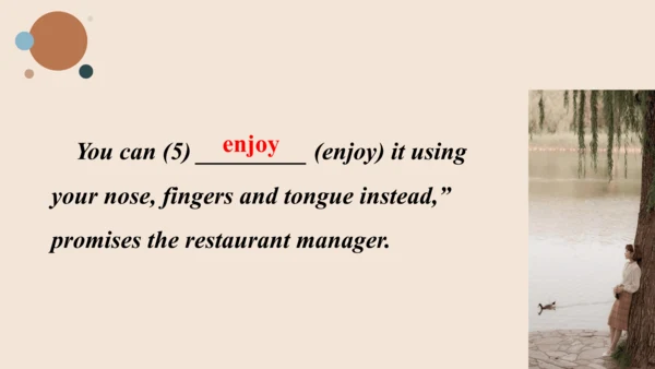 Module 6 Eating together Unit 3 Language in use  课