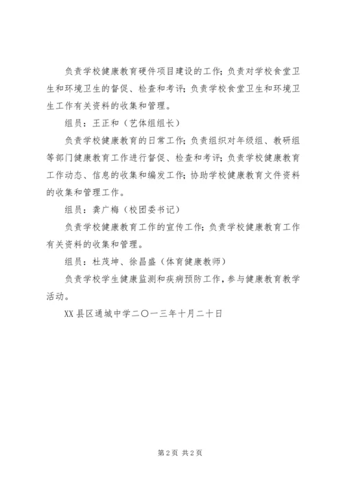 健康教育工作领导小组的.docx