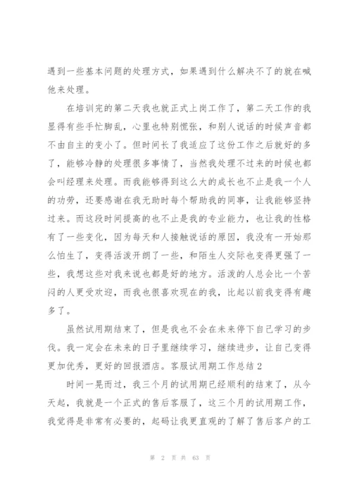 客服试用期工作总结19篇.docx