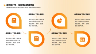 橙色创意通用流程关系4项PPT
