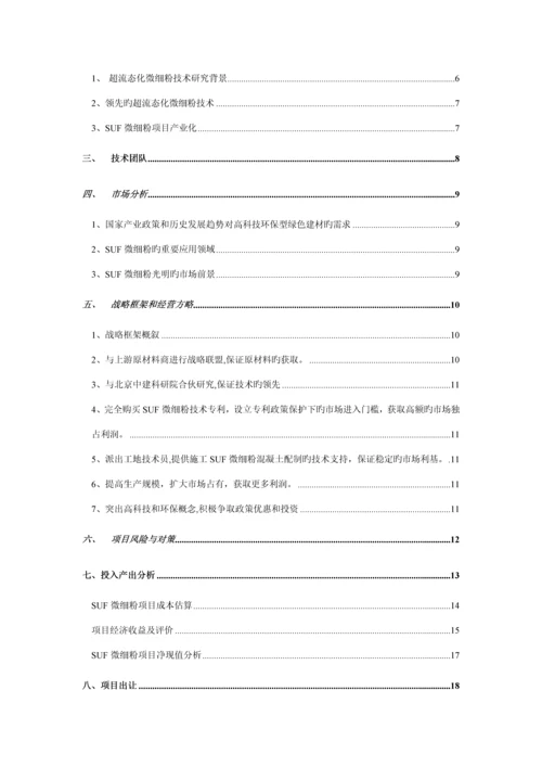 SUF微细粉专项项目商业综合计划书.docx