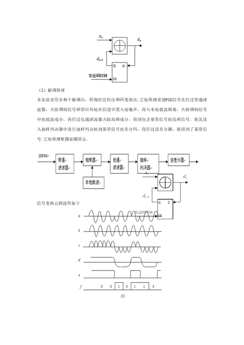 基于systemview的pcm2dpsk仿真及系统抗噪声性能测试实验报告